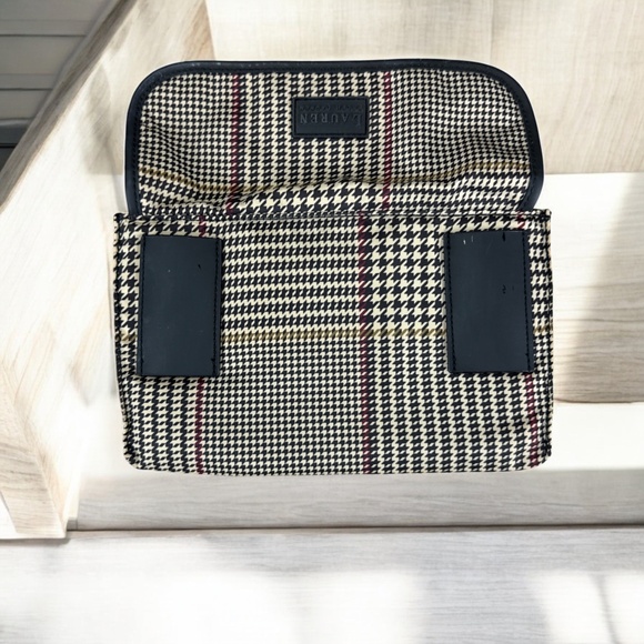 Lauren Ralph Lauren Houndstooth Clutch Classic Pattern Zipper - Picture 6 of 6